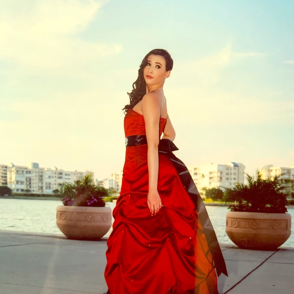 Strapless Floor Length Red Dress